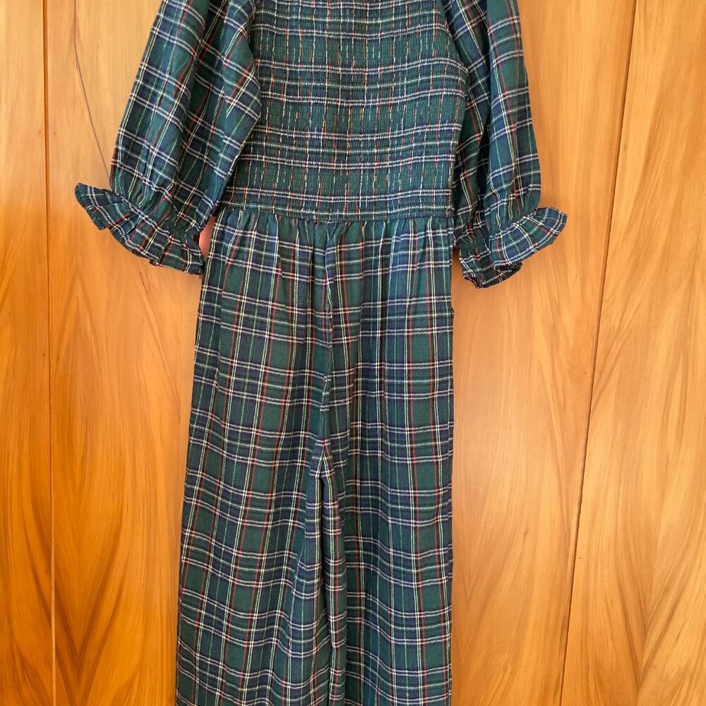 Ivy City Co Plaid Jumpsuit in Green and Blue - Picture 8 of 8